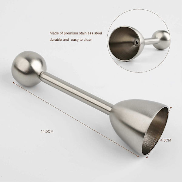 Myk Hardkokt Egg Knekker Topper Rustfritt Stål Skall Separator Fjerner Egg Kutter