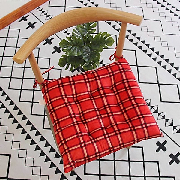 Beskyttende Setepute Vaskbar Firkantet Form Gitterdesign Stolpute Hjemmeinnredning Qinhai W 40x40cm