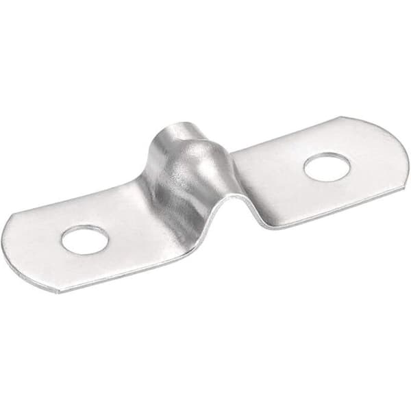 Förpackning med 45 slangklämmor för 5 mm rör, rörfixering, styv 2-håls klämma, styv trådnätsfixering av 201 rostfritt stål, staketfixering (silver)