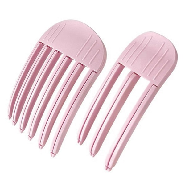 Pannelugger for kvinner, enkle å bruke, DIY hårrullere for styling, klipping, seksjonering av salonghår Pink Combined