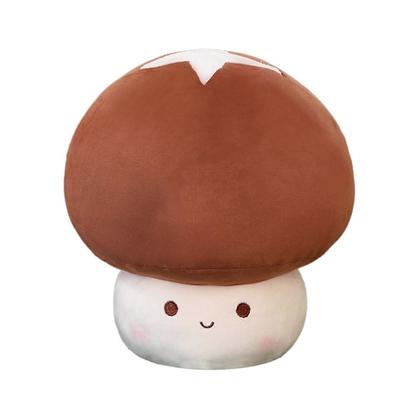 NYHET! Søt sopp-pute i mykt plusj - Koselig sopp-pute for klemmekos brown 30cm