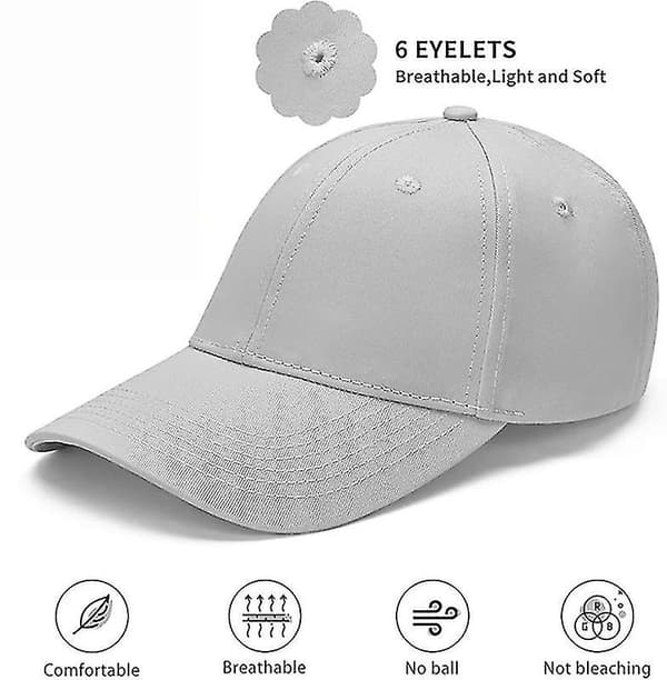 Basebollkeps Herr Dam Keps Justerbar Baseboard Basebollkeps Hatt Utomhus Basebollkeps Gray