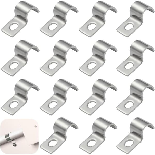 50 st kolstål förzinkade slangklämmor, 6 mm innerdiameter, för att fästa rör på olika ytor