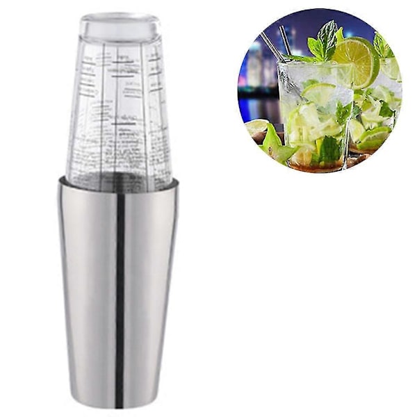 Rustfri Stål 700ml Krus + 400ml Fødevaregodkendt Cocktail Shaker i Glas