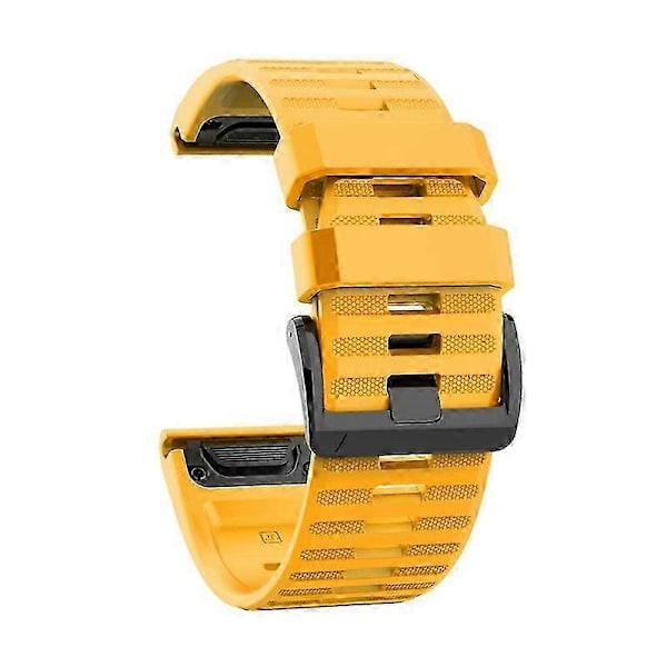 Erstatningsarmbånd Myk Silikon 22mm/26mm Hurtigutløser Klokkereim Kompatibel Garmin Fenix 6/Fenix6 Pro/Approach S60/Forerunner935/Co Yellow 26mm