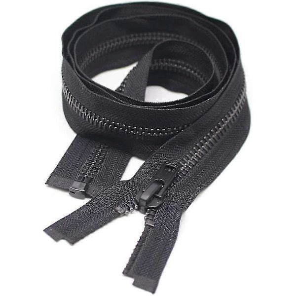 #8 27-tommers Svart Nikkel Separasjonsjakke Glidelås - Kraftig Metallglidelås for Herrejakker & Kåper Søm (27\" Rh)