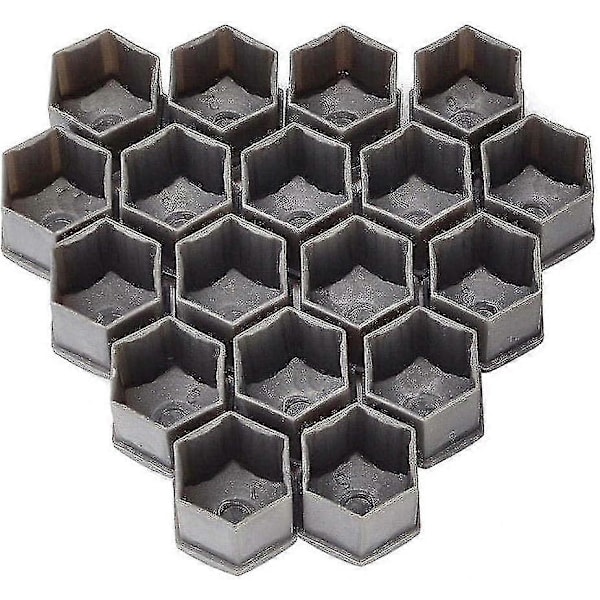 20 st 19 mm hjulmutterkapslar, hjulbultmutterkapslar, hexagonala däckmutterkapslar (svart) grey 21MM