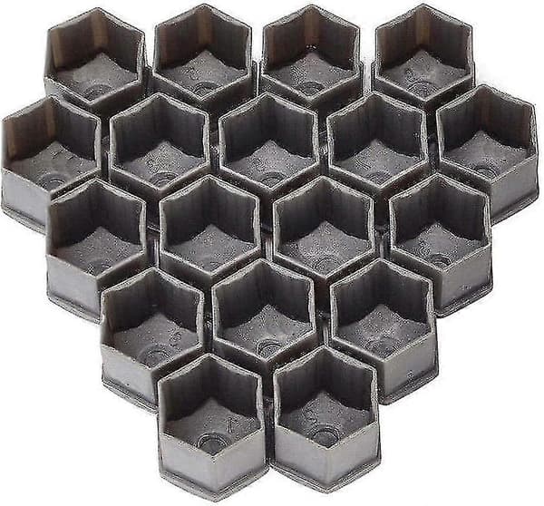 20 stk. 19 mm hjulmutterhette, hjulboltmutterhette deksler, sekskantede deksler for dekkmutre (svart) grey 21MM