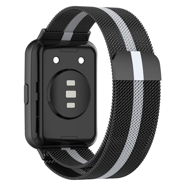Til Huawei Watch Fit 2 rustfrit stål urrem Black Grey