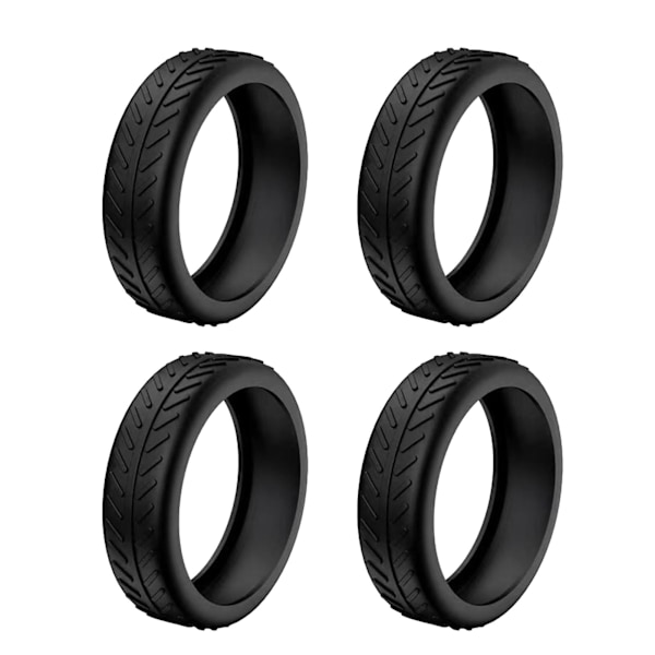 Mjuka silikonhjulskydd för resväska, ljuddämpande hjulskydd för affärsresor Black 4pcs