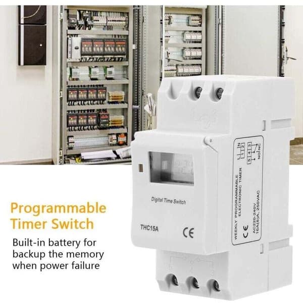 THC15A Digital tidsbryter 220-240VAC 16A Digital programmerbar tidsbryter på DIN-skinne