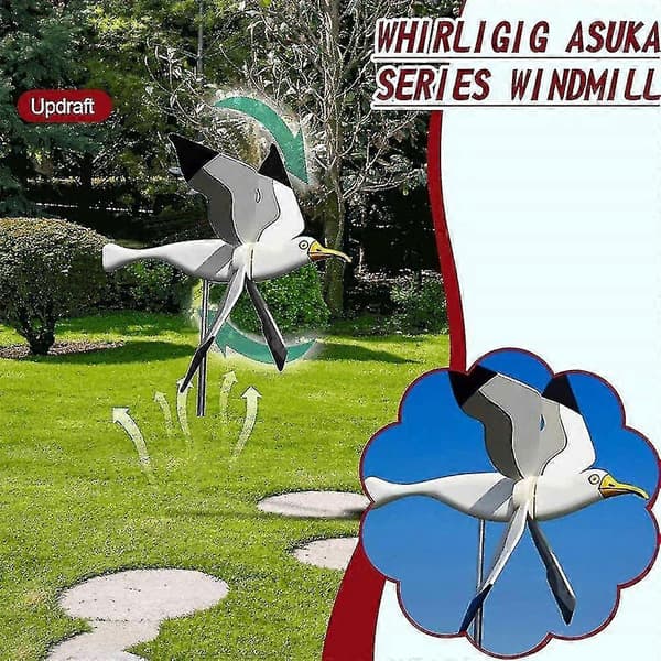 Whirligig Asuka Måke Vindmølle Vindspinner Utendørs Hagepynt Plendekor