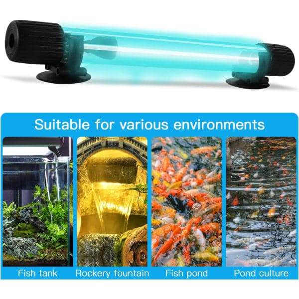 13W UV Ultraviolett Germicidal Lampa, UVC Sterilisator, Dränkbar