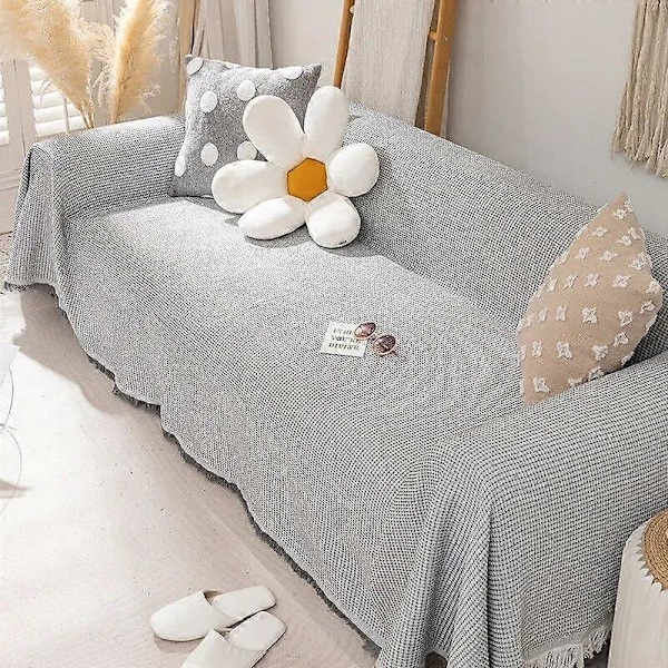 Sohvanpäällinen Peitto Kudottu Pyyhe Olohuoneen Huonekalujen Sisustukseen Seinävaate Sohvan Päällinen khaki 90x210cm