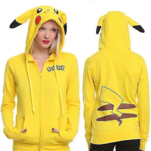 Damjacka Pikachu Lös Kofta med Huva Långärmad Tröja M