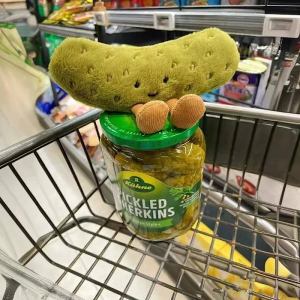 Fungreenpickleplysdyr, sødt samleobjekt blødt tøjdyr.