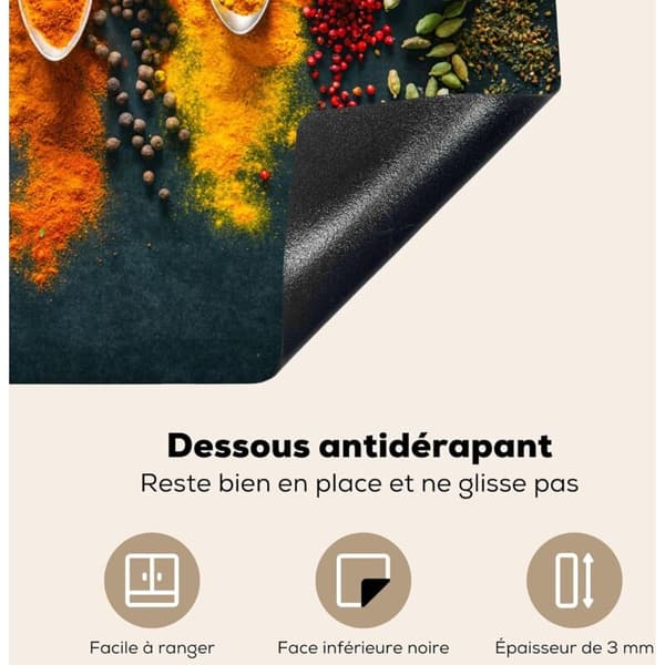 Spishällsskydd Köksdekoration Matta Induktionsskydd 40x60 cm Örter - Kryddor - Skedar