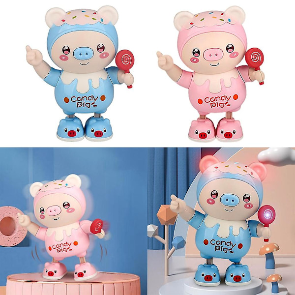 Sjungande Grisleksak Dansande Grisleksak Grisrobotleksak Ljus Ljudleksak Babygungleksak Pink