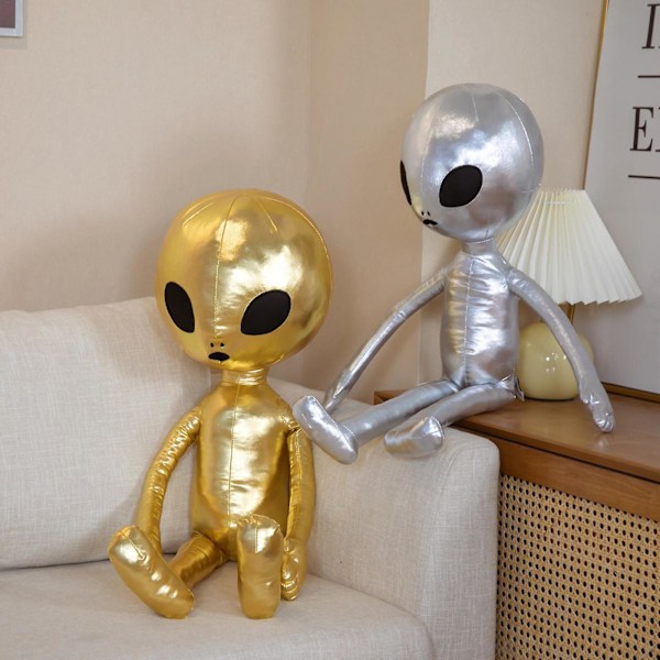 Ny Uppgradering Alien Plyschleksaker För Barn, Alien Fula Dockor Mjuka Plysch Rymdleksaker, Galaxy Party Dekorationer, Yttre Rymden Party Favörer, Presenter Gold 85CM