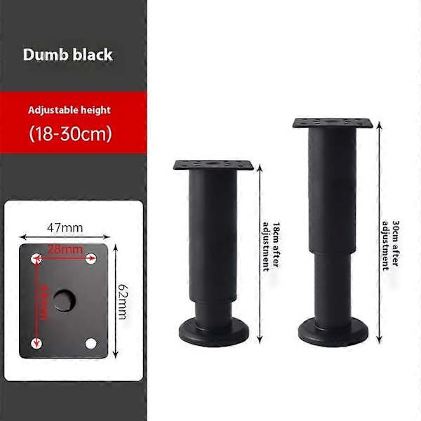 Helposti asennettava 4 pöydänjalan sarja, korkeussäädettävä sopimaan erilaisiin kodin tyyleihin Black 18cm-30cm