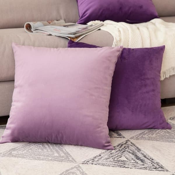 Pyntepude 45x45cm Pudebetræk til stue sofa soveværelse sæt med 2 til hverdagsbrug og også velegnet til helligdage som jul light purple