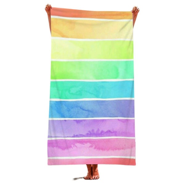 Regnbågsmönstrad Strandhandduk För Kvinnor Tonåringar 31 X 63, Lätt Mjuk Mikrofiberfilt, Snabbtorkande Sand Picknick Badhandduk Presenter