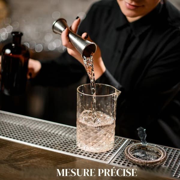 Dobbelt Cocktailmålebæger - 2 Sider - 304 Rustfrit Stål - Præcis Måling 30/60ml - Hjem og Bar