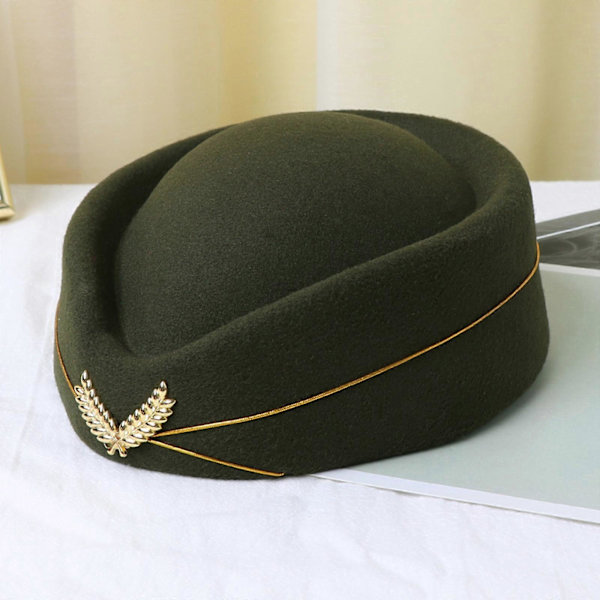 Stewardesse Hat Air Hostesses Hat Beret Hat Party Favors Hatte Formelle Uniform Kasketter Tilbehør Kvinder Party Cosplay Pink Pink