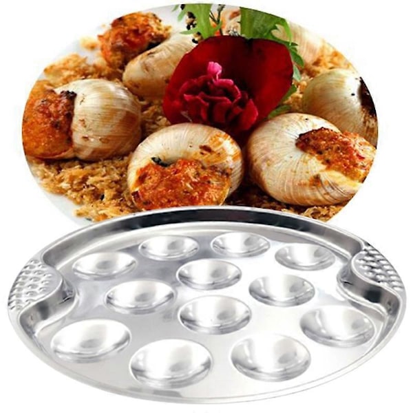 Escargot-tallerken Easy Clean 12-hull Varmebestandig Lett Serveringssnegletallerken for Escargot KAESI