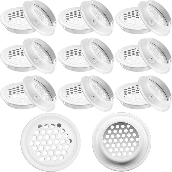 20 STK Hvid Ventilationsrist, 35 mm Rund Luftventil, Ventilationsrist i Rustfrit Stål, Hvid Rund Ventilationsrist