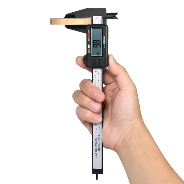 150 mm (6 tommer) digital skydelære i kulfiber med LCD-display