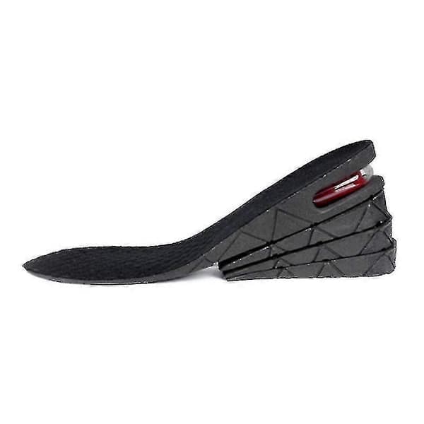 Unisex 3cm 5cm 7cm eller 9cm Hælhøjde Forøgelse Sko Løft Indlægssåler (Sort) 1 Layer(3cm)