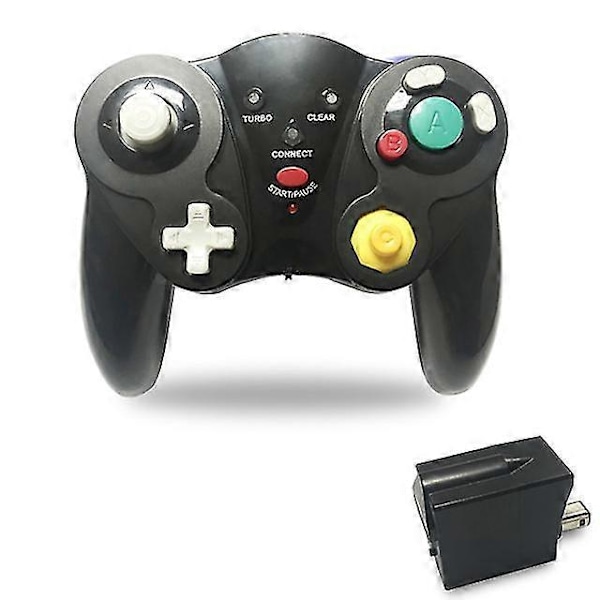 2.4G Trådløs Spilcontroller Til GameCube NGC Black