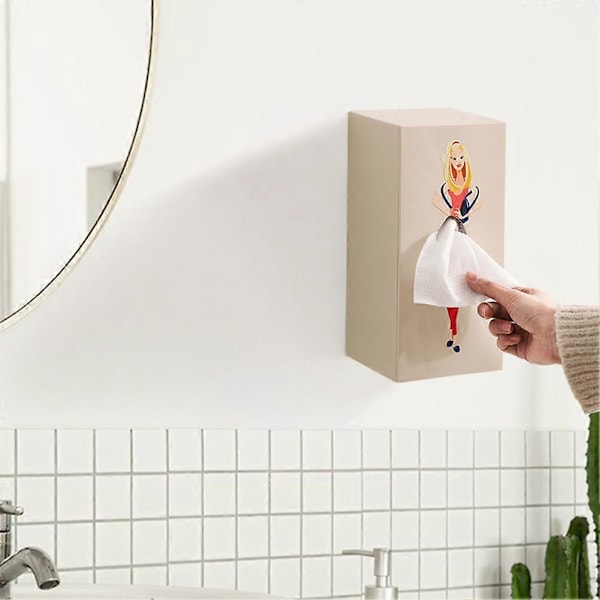 Nyhet Tørkepapirboks Holder Dame Flygende Skjørt Design Bordplate Tørkepapirboks Holder for Kjøkken Spisestue C