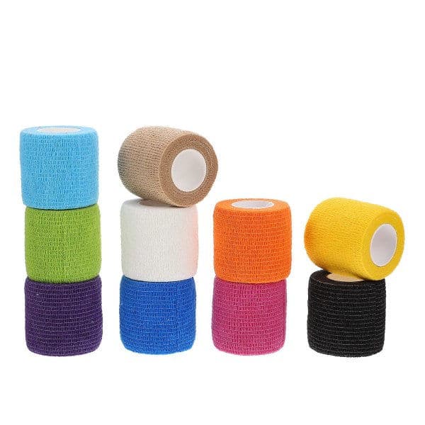 10 ruller elastisk bandage, sportstape, forstuvningsbandage, sårbandage, 5x5x5 cm