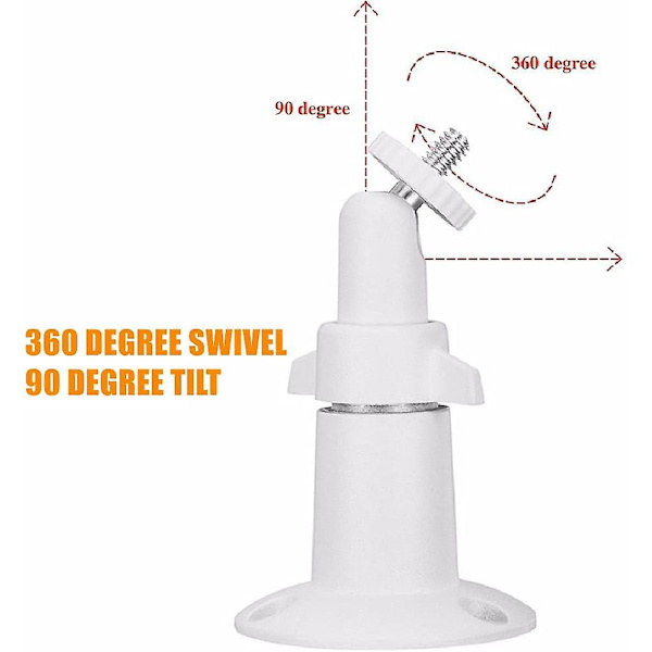 2-pack väggfäste för säkerhetskamera, justerbart inomhus/utomhusfäste för Arlo Pro Arlo Pro 2 Arlo Ultra och andra kompatibla modeller (vit) White
