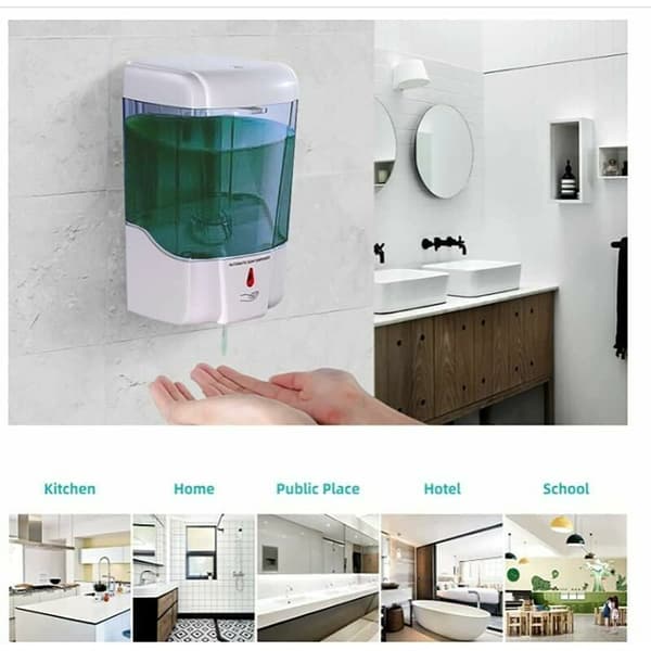 Automatisk sæbedispenser, 700ML Berøringsfri Vægmonteret Sæbedispenser med Infrarød Sensor, Sæbedispenser Egnet til Badeværelser, Køkkener,