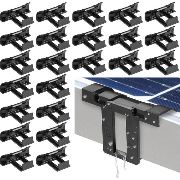 24 vanndreneringsklemmer for 30 mm solcellepaneler, slitesterke ABS-materiale vanndreneringsklemmer for 30 mm PV-moduler