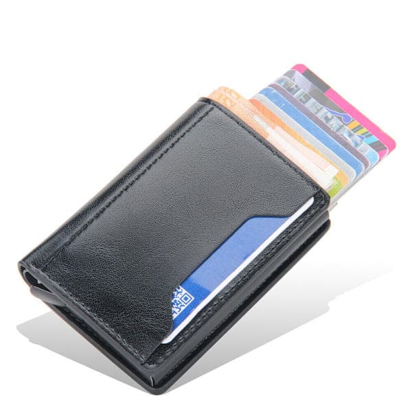 Mænds Pop Up Pung RFID Blokerende Slank Kortholder Automatisk - lager Brun Brown
