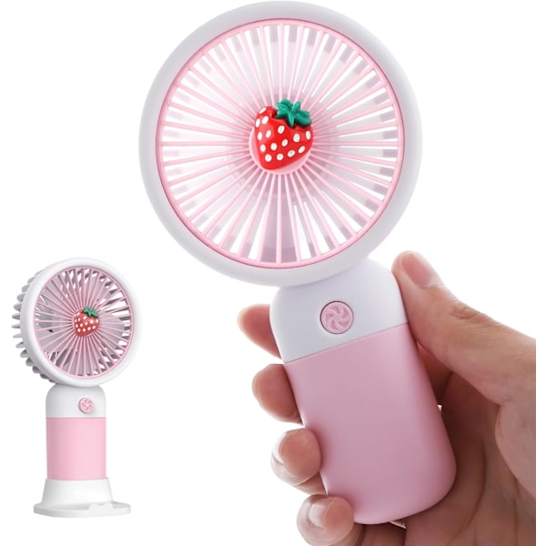 Kannettava mini USB -käsituuletin jäähdytykseen, tehokas, sopii retkeilyyn ja matkustamiseen Pink