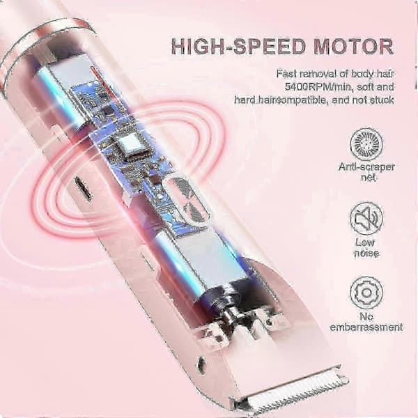 Dermave Bikini Shaver, Dual Head Shaver til kvinder, 2-i-1 våd/tør elektrisk bikinitrimmer til kvinder