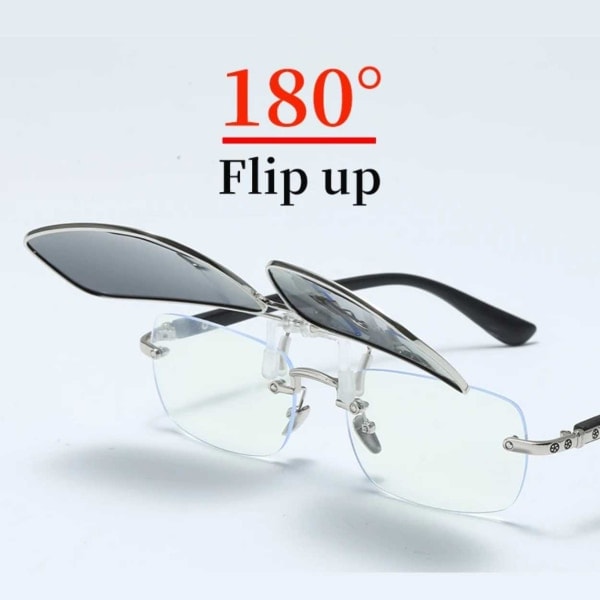 Flip-up Metal Clip-on Solbriller Flip Up Nattesyn gul