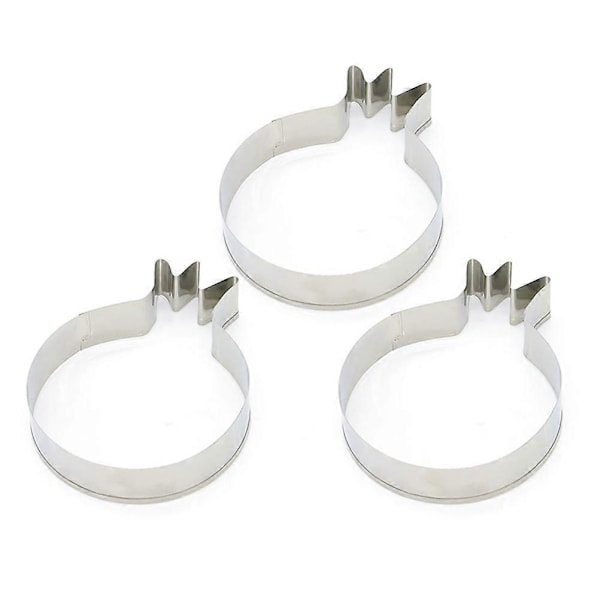 3 stk. Kakeform i rustfritt stål Granatepleform DIY Sjokoladeformer Cupcake Dessert Bakeform