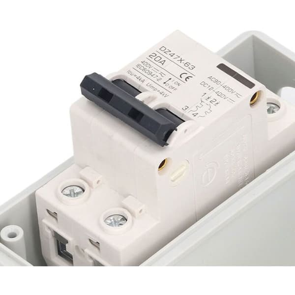 Miniatyr DC 2P 20A effektbryter DC12V-400V AC90-400V IP65 vanntett frakoblingsbryter for solcelleanlegg