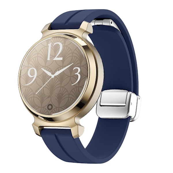 Silikonarmband för Garmin Lily 2 med Magnetisk Vikbar Spänne Midnight Blue Silver Buckle