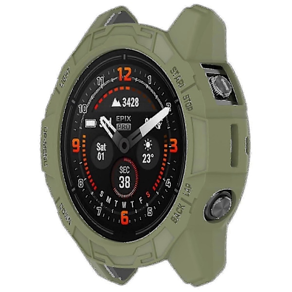 TPU Klokkeveske For Garmin Epix Pro 51mm/(gen 2) 51mm /fenix 7x Pro / 7x , Anti-ripe Hul Deksel g20241443129 Jungle Green