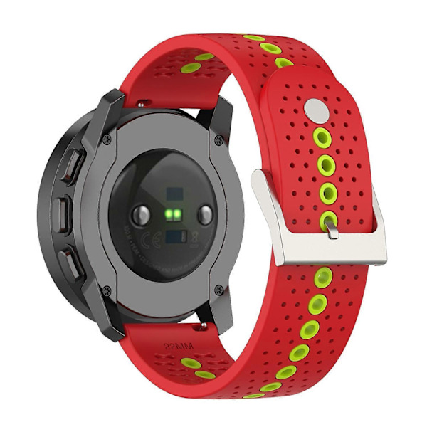 Farverig hul silikonerem til Suunto 9 Peak Red Green