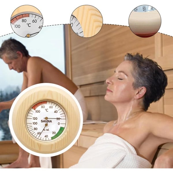 Saunatømmertermometer Indendørs Termometer 2-i-1 Termometer og Hygrometer med Præcisionsskala Sauna Tilbehør Udendørsliv