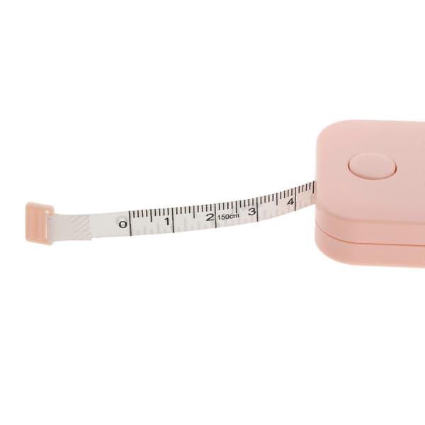 2x Mjukt Infällbart Mini Måttband Tejp Tydligt Markerad Rosa -Yx