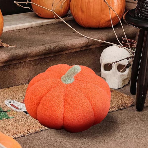 2025 Pumpakudde Halloween Leksak Kudde Stickad Ullstil Pumpa Vardagsrum Soffkudde OR